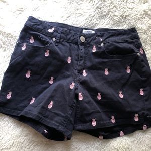 Pink pineapple navy shorts